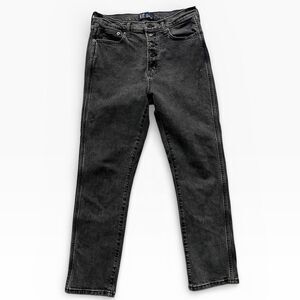 GAP Vintage Slim Charcoal Black High Rise Button Up Denim Jeans Sz 8